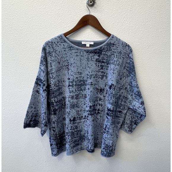 J. Jill Sweaters - J. Jill Purejill Sweater Womens Size M Blue Knit Boxy Lagenlook Organic Cotton